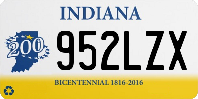 IN license plate 952LZX