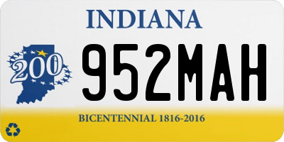 IN license plate 952MAH