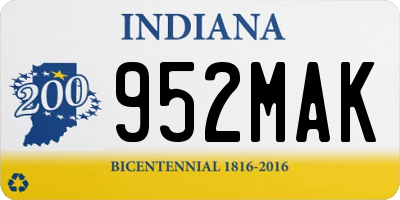 IN license plate 952MAK