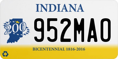 IN license plate 952MAO