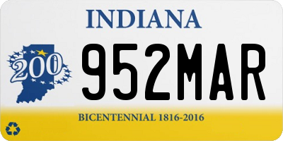 IN license plate 952MAR