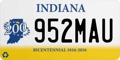 IN license plate 952MAU