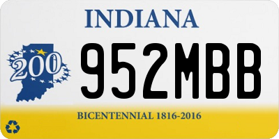 IN license plate 952MBB