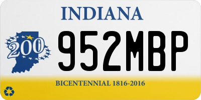 IN license plate 952MBP
