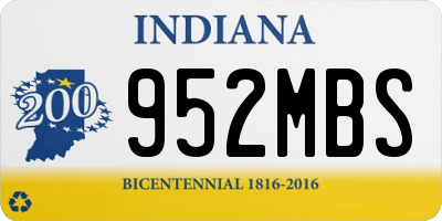 IN license plate 952MBS