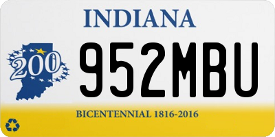 IN license plate 952MBU