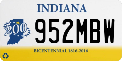 IN license plate 952MBW