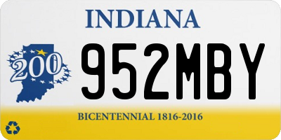 IN license plate 952MBY