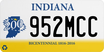 IN license plate 952MCC