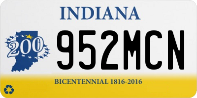 IN license plate 952MCN