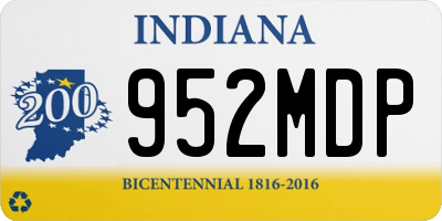 IN license plate 952MDP