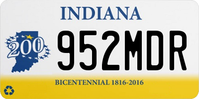 IN license plate 952MDR