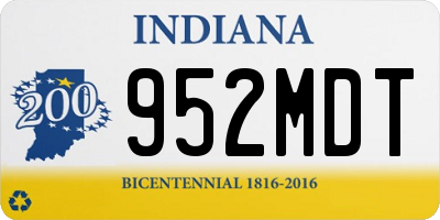 IN license plate 952MDT