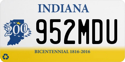 IN license plate 952MDU