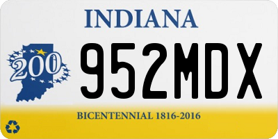 IN license plate 952MDX