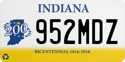 IN license plate 952MDZ