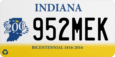 IN license plate 952MEK
