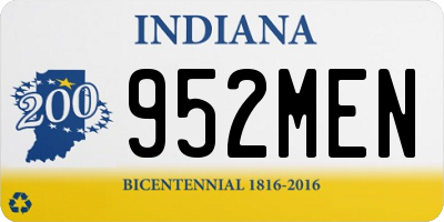 IN license plate 952MEN
