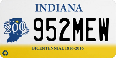 IN license plate 952MEW