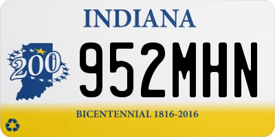 IN license plate 952MHN