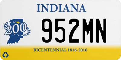 IN license plate 952MN