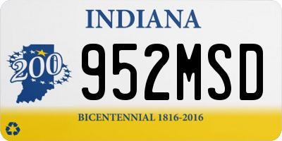 IN license plate 952MSD