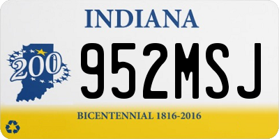 IN license plate 952MSJ