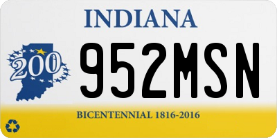 IN license plate 952MSN