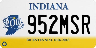 IN license plate 952MSR