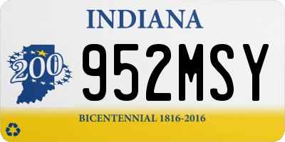 IN license plate 952MSY