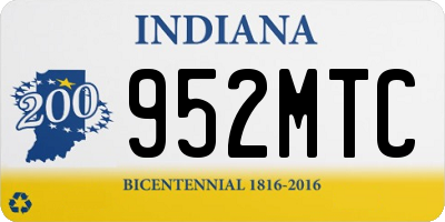 IN license plate 952MTC