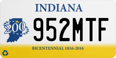 IN license plate 952MTF