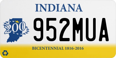 IN license plate 952MUA