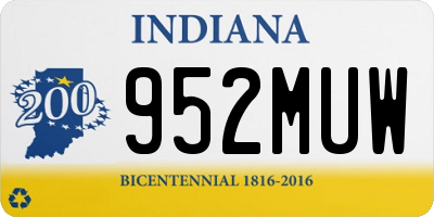 IN license plate 952MUW