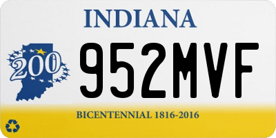 IN license plate 952MVF