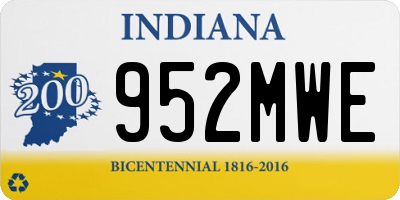 IN license plate 952MWE