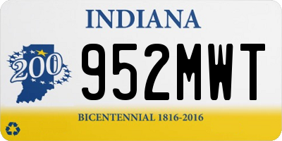 IN license plate 952MWT