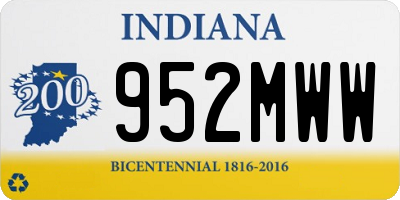 IN license plate 952MWW