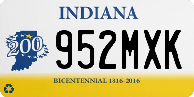 IN license plate 952MXK