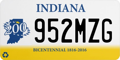 IN license plate 952MZG