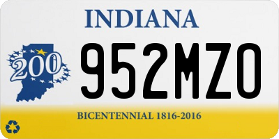 IN license plate 952MZO