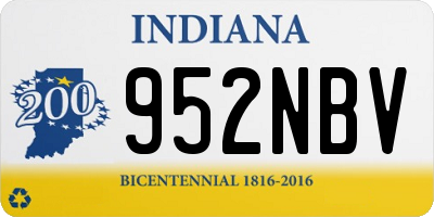 IN license plate 952NBV