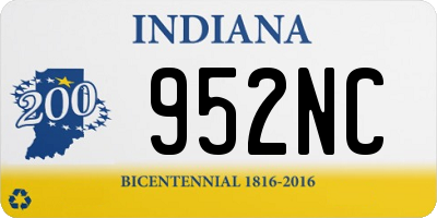 IN license plate 952NC