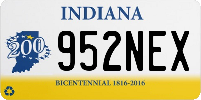 IN license plate 952NEX