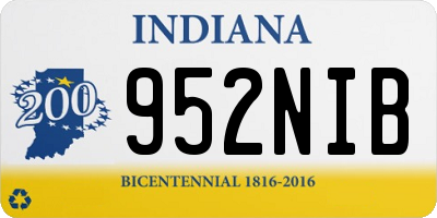 IN license plate 952NIB