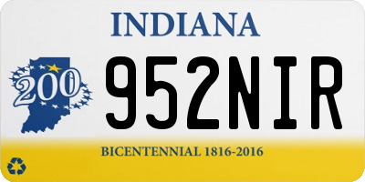 IN license plate 952NIR