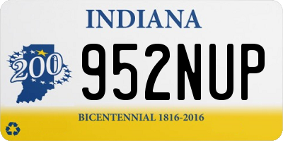 IN license plate 952NUP