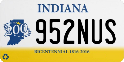 IN license plate 952NUS