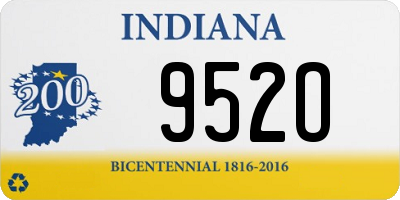 IN license plate 952O