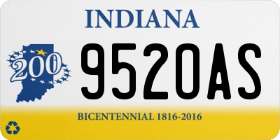 IN license plate 952OAS